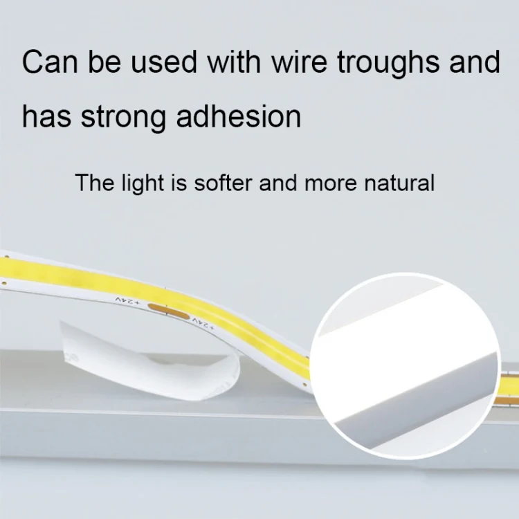1m 24V 8mm Wide COB Adhesive Decorative LED Light Strip, Specification: 480 Beads-14W-95 Display(3000K) - Image 9