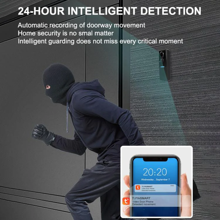 1MP HD Graffiti Smart Video Doorbell Camera Support PIR Motion Detection and Two-way Audio(White) - Image 4