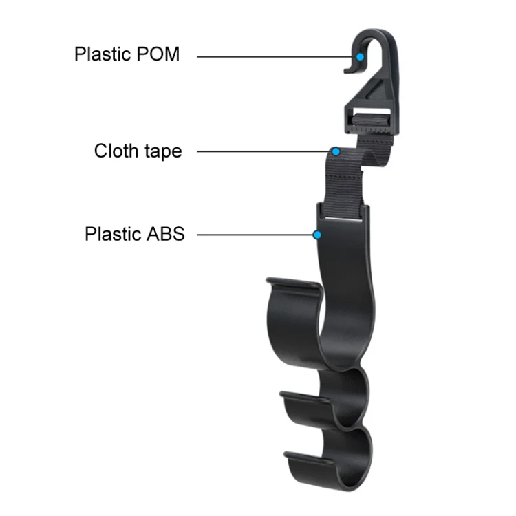 1pair Car Seat Back Umbrella Fixed Storage Hook, Style: Adjustable - Image 3
