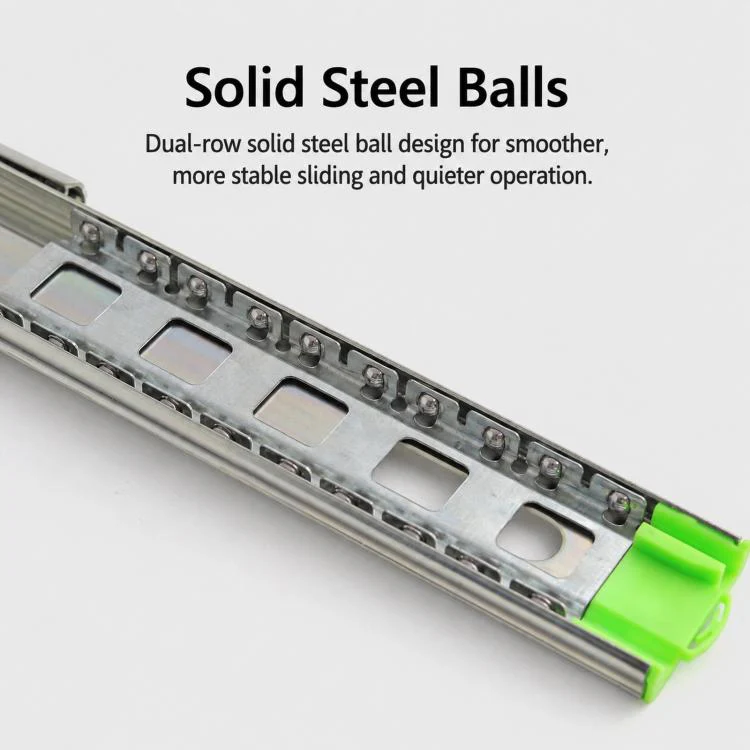 1pair Heavy-Duty Soft-Close Drawer Slides Thickened 3-Section Silent Soft-Close Slide Rails, Spec: Stainless Steel 12 inch 30cm - Image 4