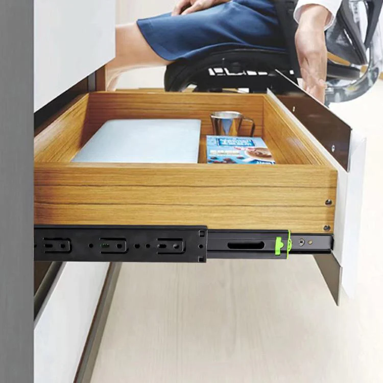 1pair Heavy-Duty Soft-Close Drawer Slides Thickened 3-Section Silent Soft-Close Slide Rails, Spec: Stainless Steel 20 inch 50cm - Image 8