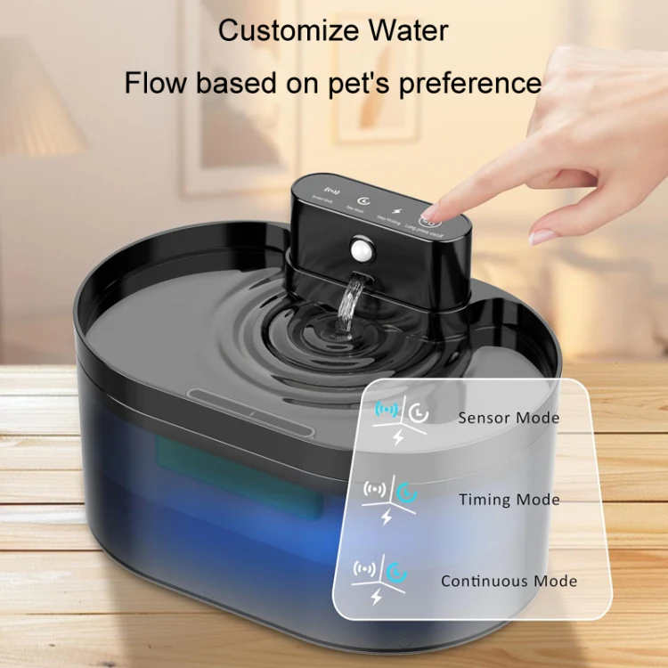 2.2L Smart Pet Water Fountain Wireless Infrared Sensor Battery Model Cats Water Dispenser(289-Square) - Image 5