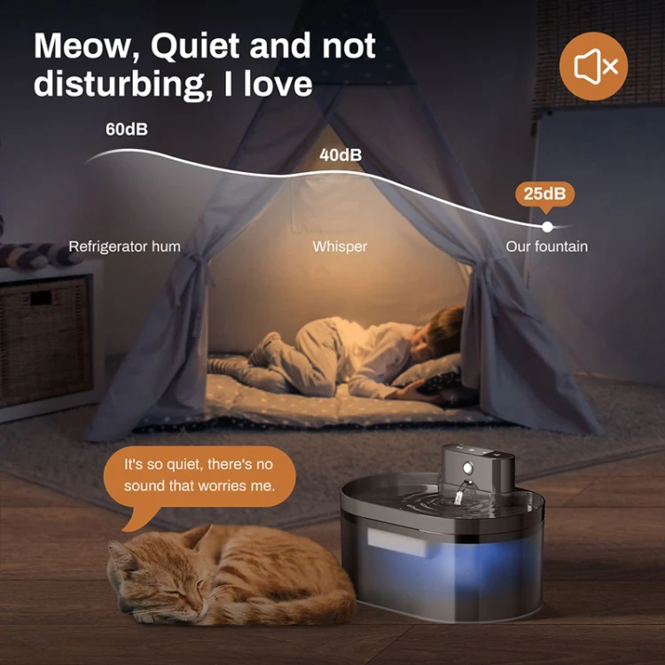 2.2L Smart Pet Water Fountain Wireless Infrared Sensor Battery Model Cats Water Dispenser(291-Runway) - Image 13