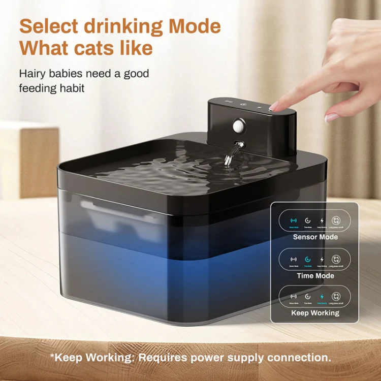 2.2L Smart Pet Water Fountain Wireless Infrared Sensor Battery Model Cats Water Dispenser(291-Runway) - Image 3