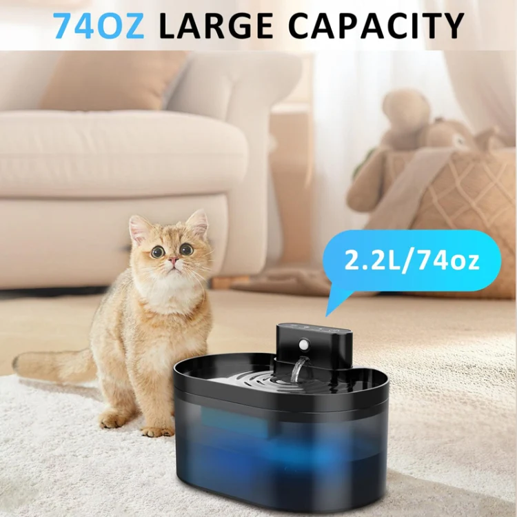 2.2L Smart Pet Water Fountain Wireless Infrared Sensor Battery Model Cats Water Dispenser(291-Runway) - Image 9