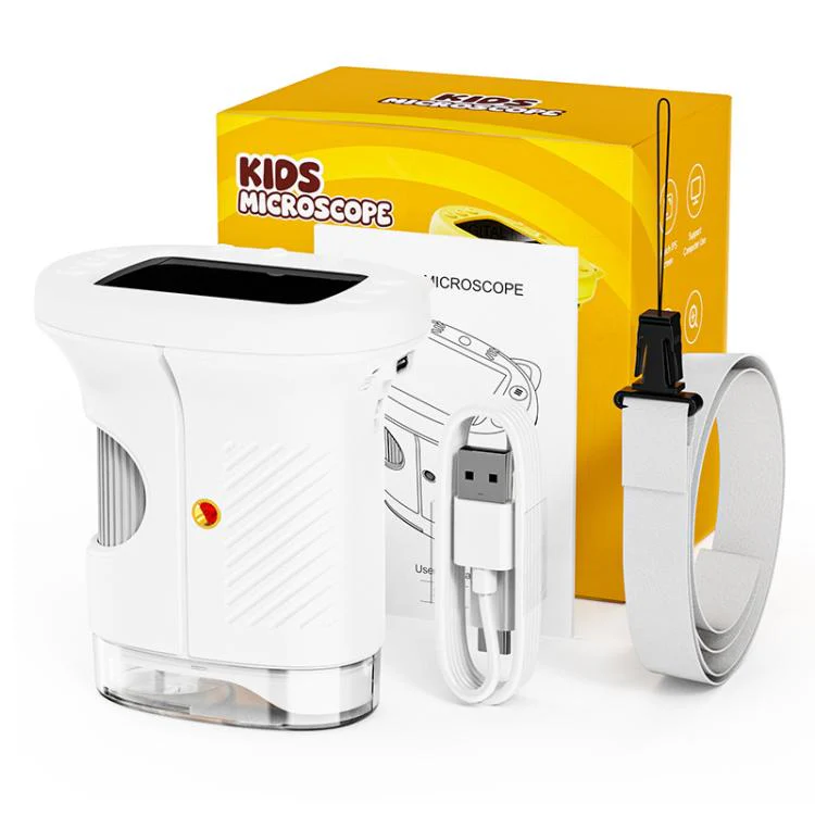 2.4 inch Screen Handheld Children Insect Observation Microscope(White)
