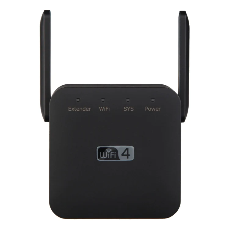 2.4G 300M Wi-Fi Amplifier Long Range WiFi Repeater Wireless Signal Booster EU Plug Black