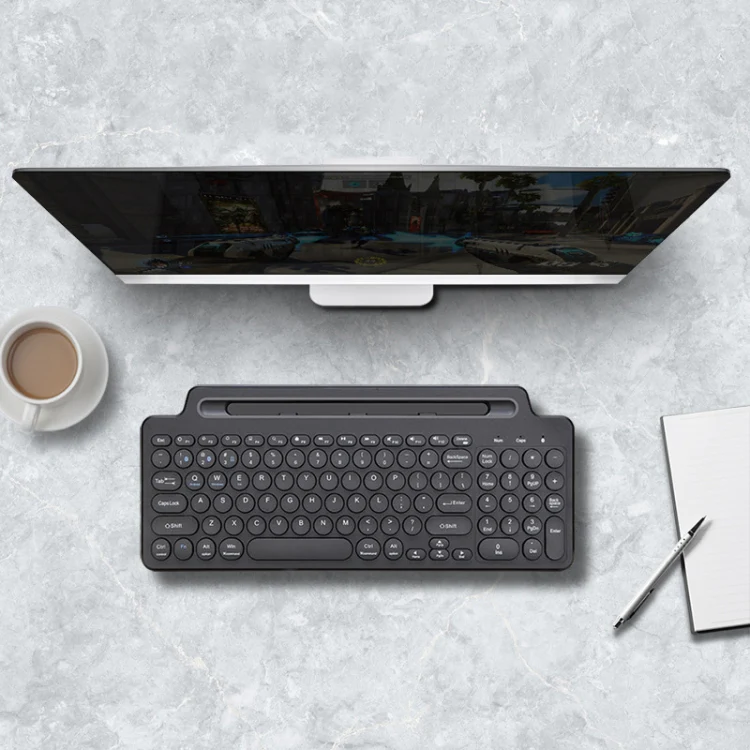 2.4G Bluetooth Wireless Keyboard With Card Slot Bracket With Touchpad - Image 6