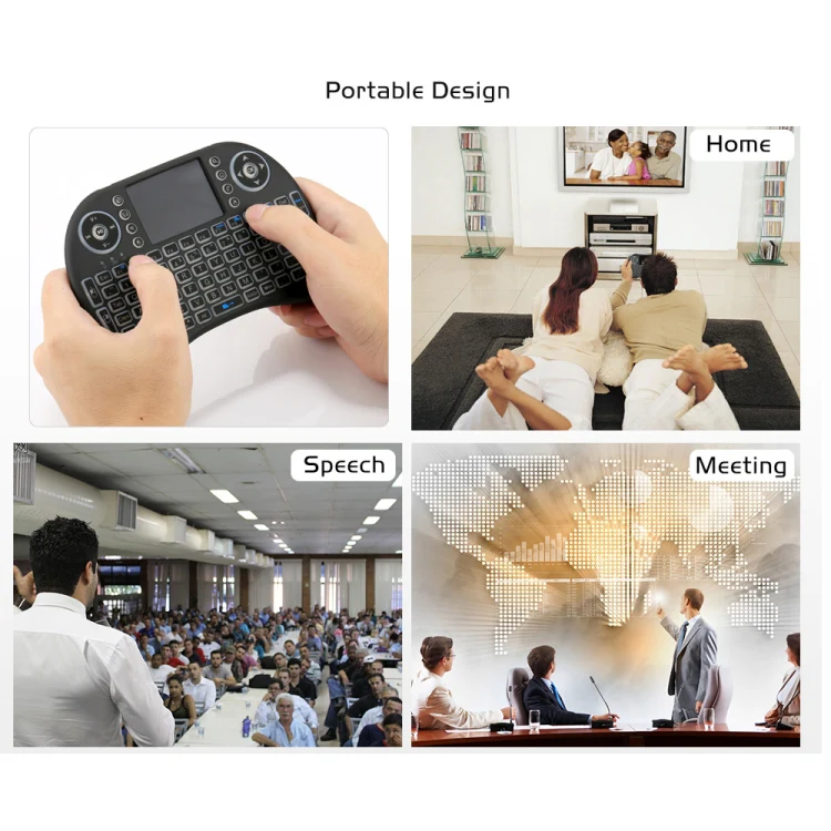 2.4GHz Mini i8 Wireless QWERTY Keyboard with Colorful Backlight & Touchpad & Multimedia Control for PC, Android TV BOX, X-BOX Player, Smartphones(Black) - Image 12