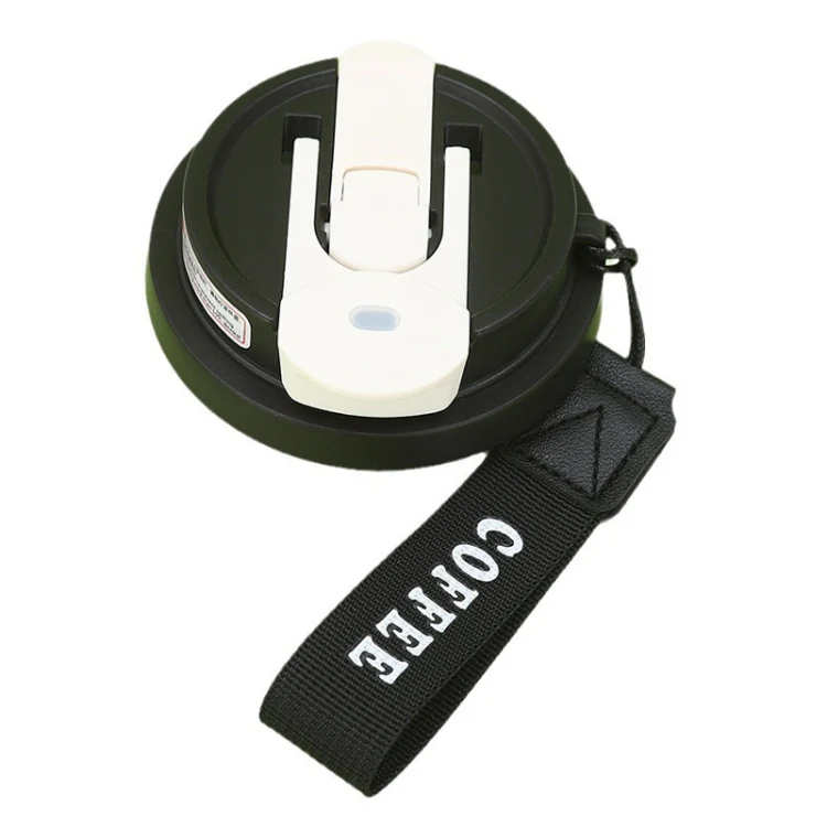2.8 Inch Cup Mouth Straw Cup Lid Coffee Mug Replacement Lid With Hand Strip(Black)