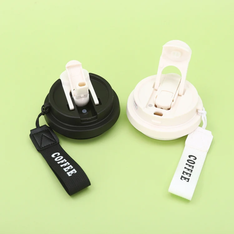2.8 Inch Cup Mouth Straw Cup Lid Coffee Mug Replacement Lid With Hand Strip(Black) - Image 4