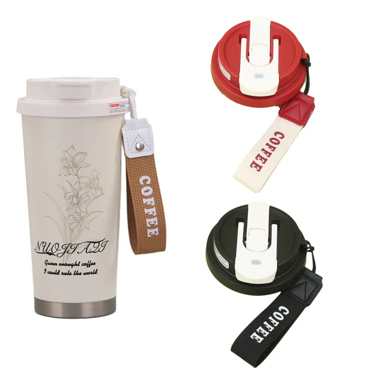 2.8 Inch Cup Mouth Straw Cup Lid Coffee Mug Replacement Lid With Hand Strip(White) - Image 2