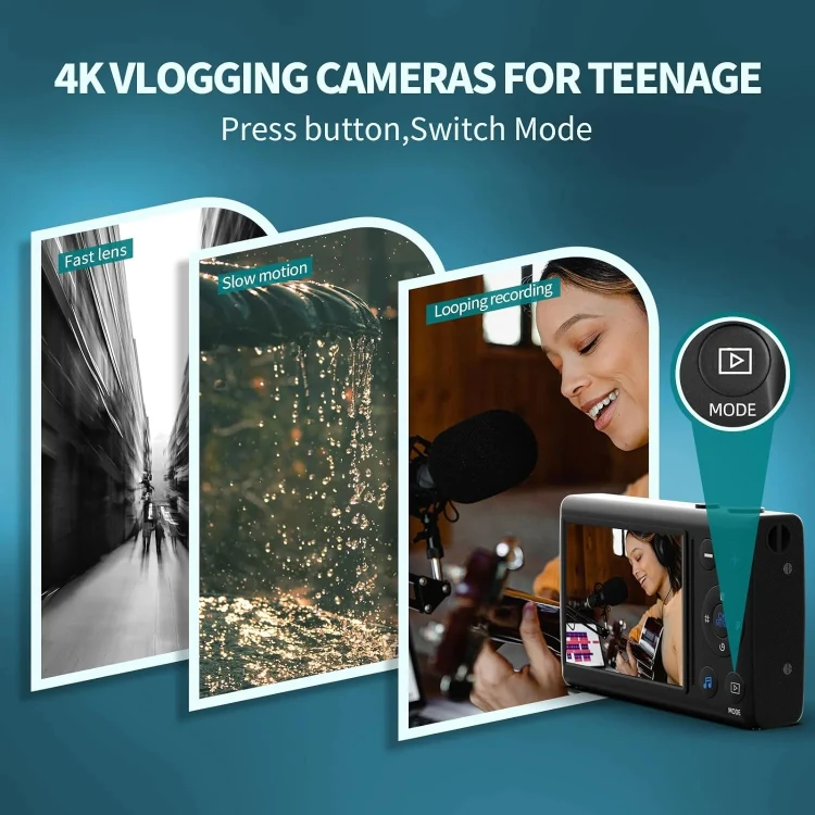 2.8-Inch Display Digital Camera 64MP 4K HD Camcorder With 18x Digital Zoom(White) - Image 4