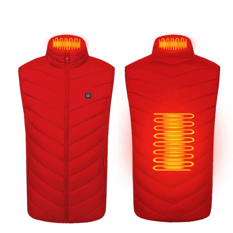2 Area Single Control USB Electric Heating Undershirt Intelligent Warm Vest, Size: M(Red)