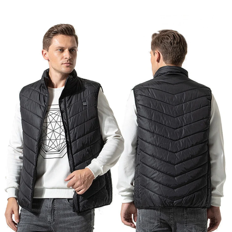 2 Area Single Control USB Electric Heating Undershirt Intelligent Warm Vest, Size: XXXL(Blue) - Image 2