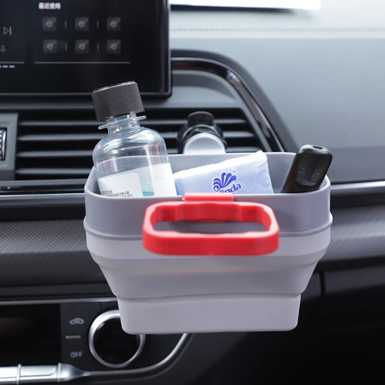 2 in 1 Car Fries Sauce Rack Air Vent Storage Box(Gray White) - Image 6