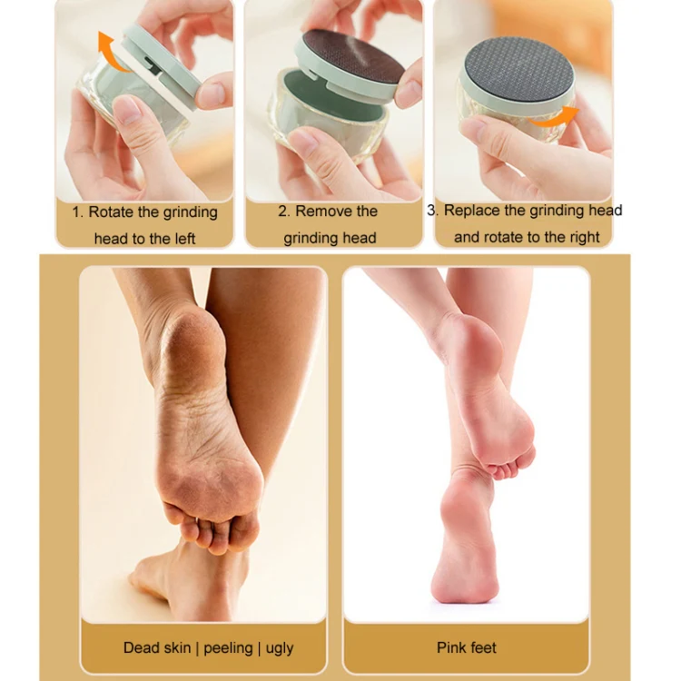 2 in 1 Double-sided Foot Grinder Crystal Glass Manual Epilator(Green) - Image 7