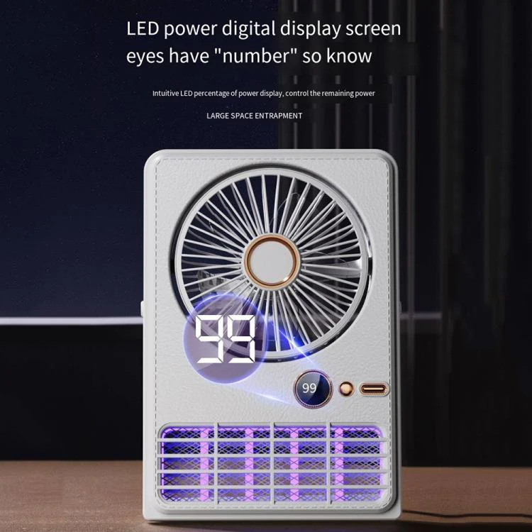 2-in-1 Household Electric Fan Mosquito Killer Lamp LED Digita lDesktop Fan, Color: 3000mAh Black - Image 7