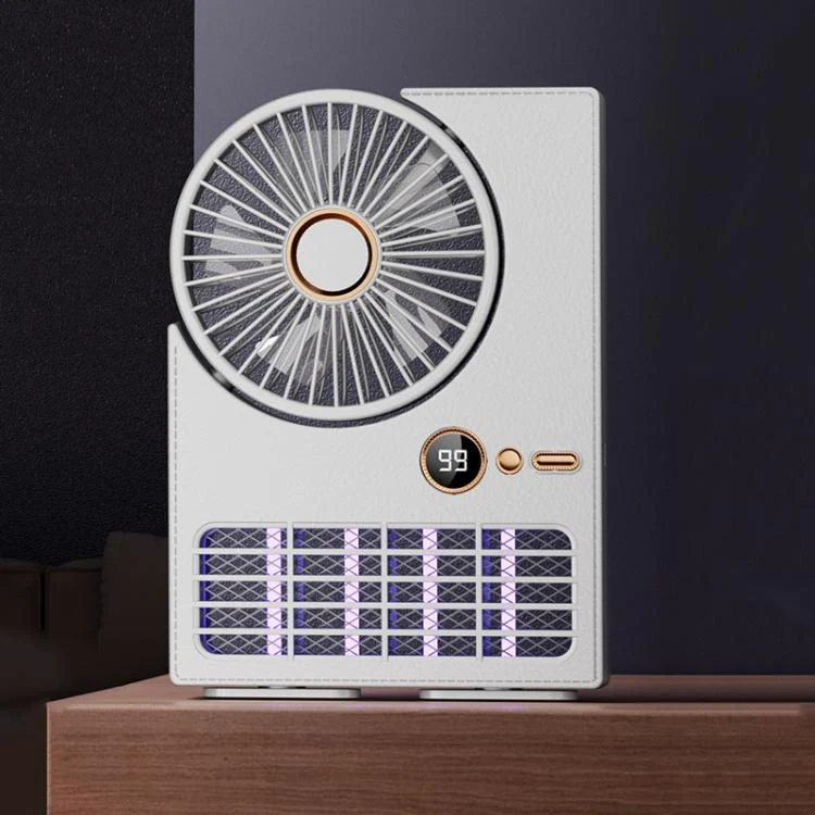 2-in-1 Household Electric Fan Mosquito Killer Lamp LED Digita lDesktop Fan, Color: 3000mAh White