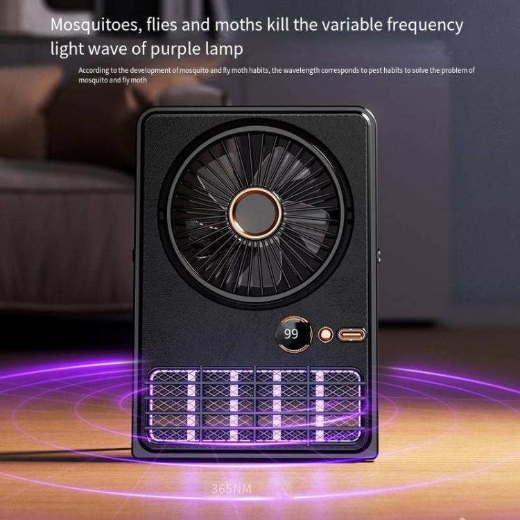 2-in-1 Household Electric Fan Mosquito Killer Lamp LED Digita lDesktop Fan, Color: Plug-in White - Image 4