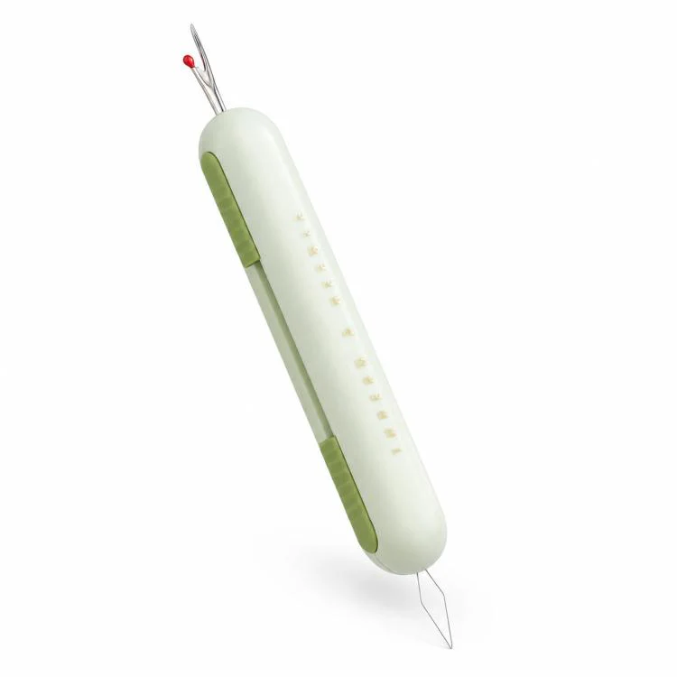 2-in-1 Seam Ripper and Needle Threader, Retractable Stitch Remover Tool for Hand Sewing, Double-Headed Threader & Seam Cutter(Green) - Image 2