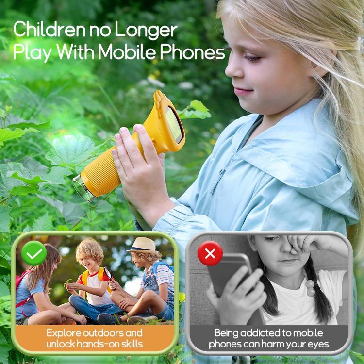 2 inch Screen Handheld Children Optical Microscope(Orange) - Image 3