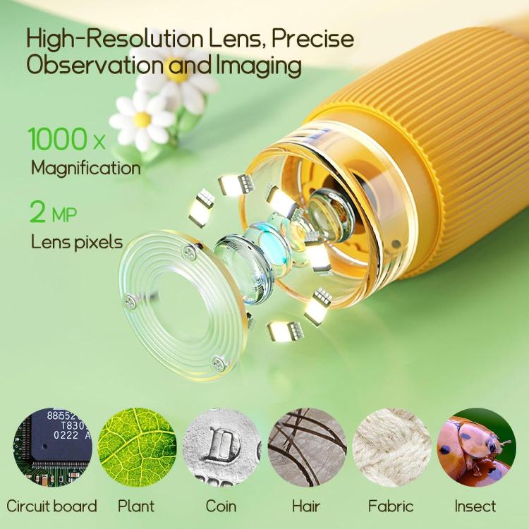 2 inch Screen Handheld Children Optical Microscope(Orange) - Image 4