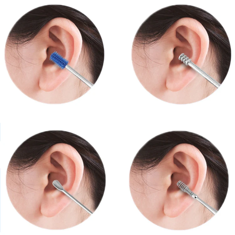 2 Packs Push-Pull Cylinder Storage Ear Scoop Set, Specification: 6 PCS/Set Green - Image 5