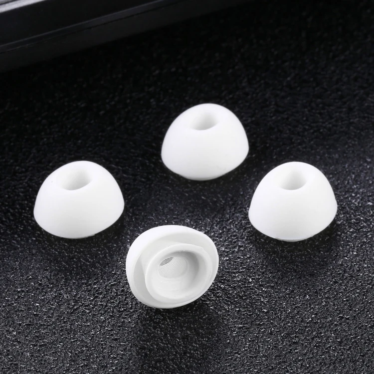 2 Pairs Soft Silicone Ear Caps with Net for AirPods Earphones, Size:L - Image 2