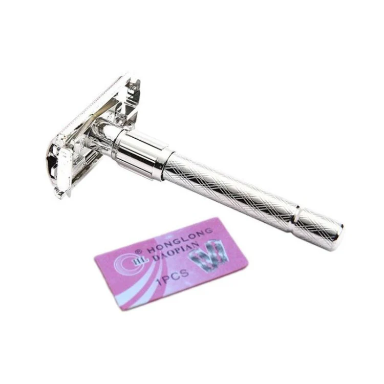 2 PCS Adjustable Safety Classic Stainless Steel Razor Men Safety Double Edge Blade Shaving - Image 2
