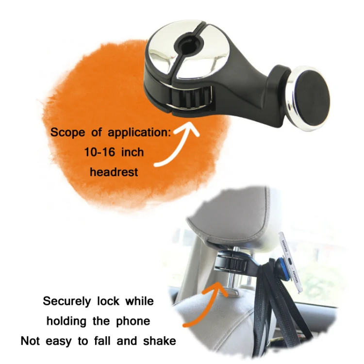 2 PCS Car Multifunctional Rear Headrest Mobile Phone Hook(Three Generation Magnetic Red) - Image 5