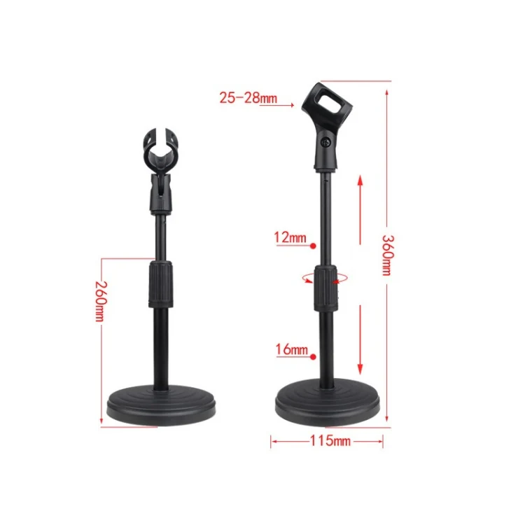 2 PCS Desktop Microphone Stand Desktop Multifunctional Live Microphone Stand with Lifting (ZM-02) - Image 6