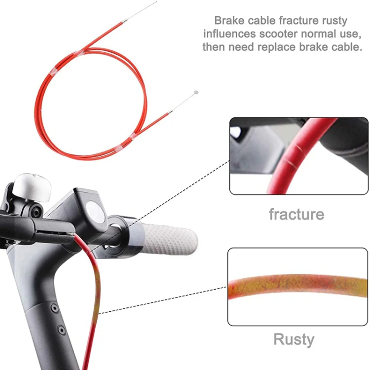 2 PCS For Xiaomi Mijia M365 Electric Scooter Rear Disc Brake Cable Brake Pipeline(Red) - Image 7