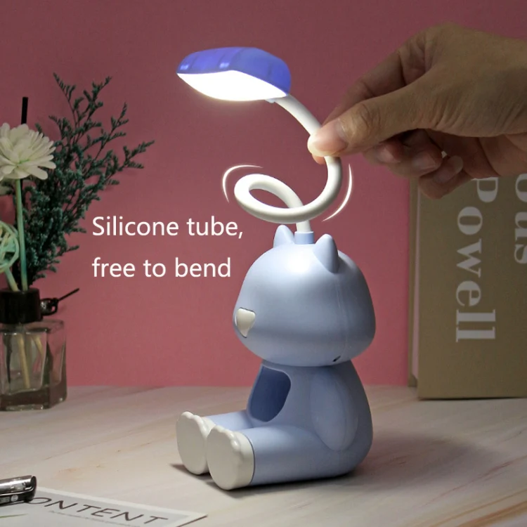 2 PCS FY6601 Cartoon Pen Holder Reading Desk Lamp LED Eye Protection Dormitory Student Bedroom Lamp(Blue) - Image 5