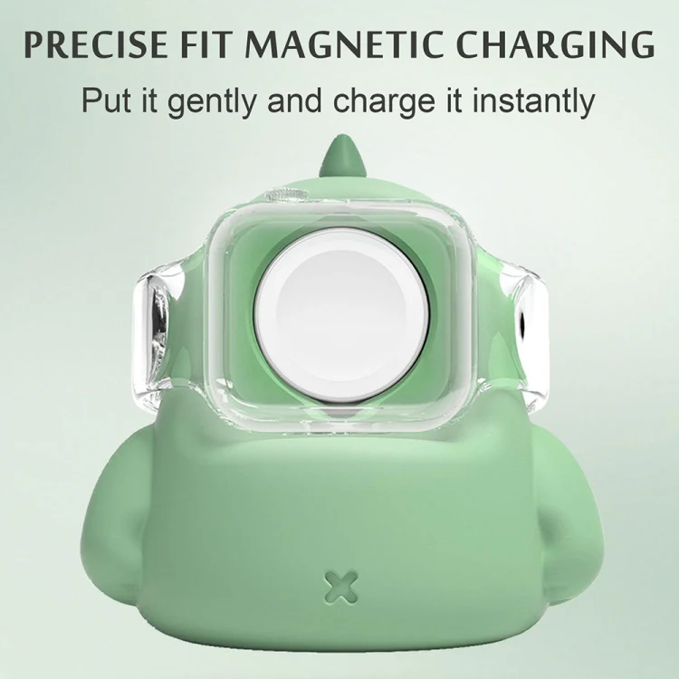 2 PCS H003 Cute Dinosaur Shaped Silicone Charging Stand without Watch For Apple Watch(Yellow) - Image 3