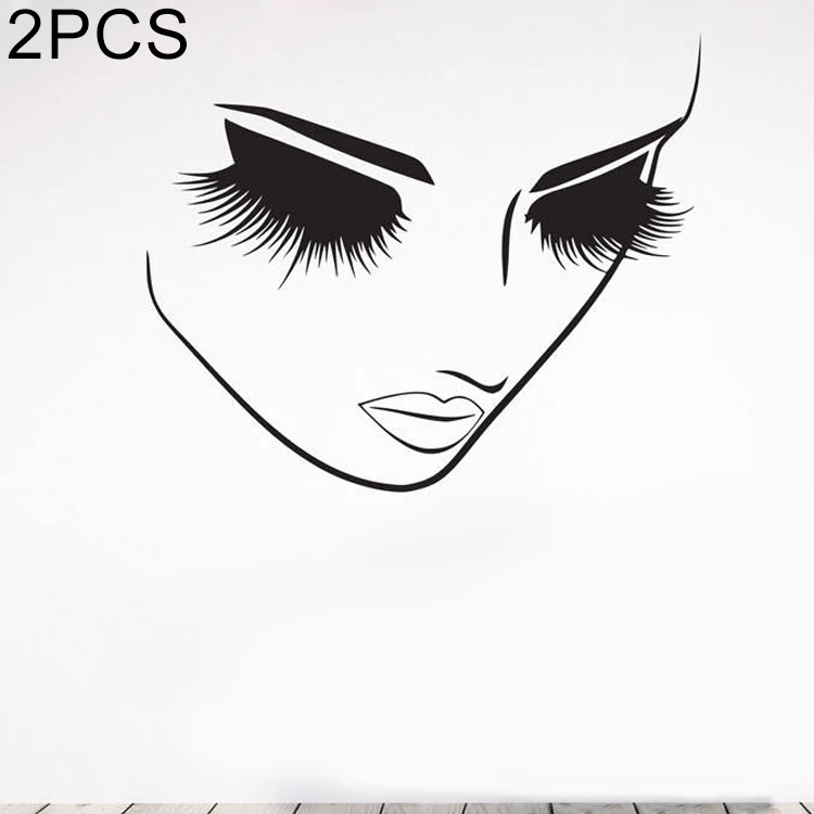 2 PCS Makeup Wall Salon Wall Beauty Studio Wall Art Decoration Sticker Wall Sticker, Size:46×40cm