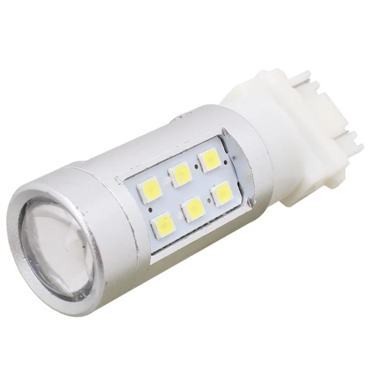 2 PCS T25 4.2W 630LM White Light Dual Wires 21 LED 2835 SMD Car Brake Light Daytime Running Light Bulb,  DC 12V - Image 2