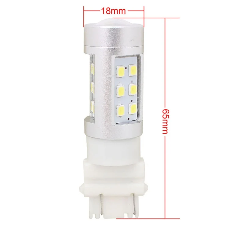 2 PCS T25 4.2W 630LM White Light Dual Wires 21 LED 2835 SMD Car Brake Light Daytime Running Light Bulb,  DC 12V - Image 6