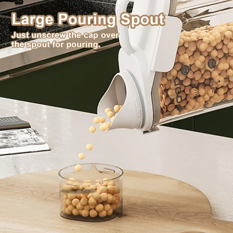 2000ml Plastic Sealed Grains Container Dry Food Storage Bin with Measuring Cup Pouring Spout(Blue) - Image 5