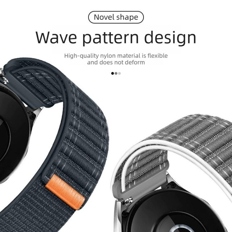 20mm Wave Texture Nylon Hook And Loop Fastener Watch Band(Pinkish White) - Image 5