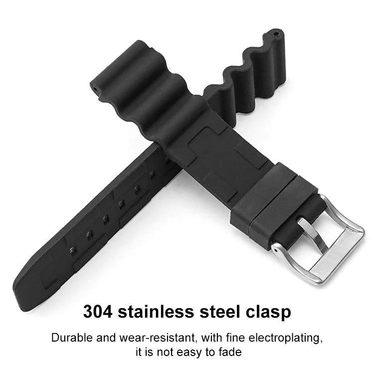 20mm xDfind Silver Buckle Silicone Watch Band(Navy Blue) - Image 5
