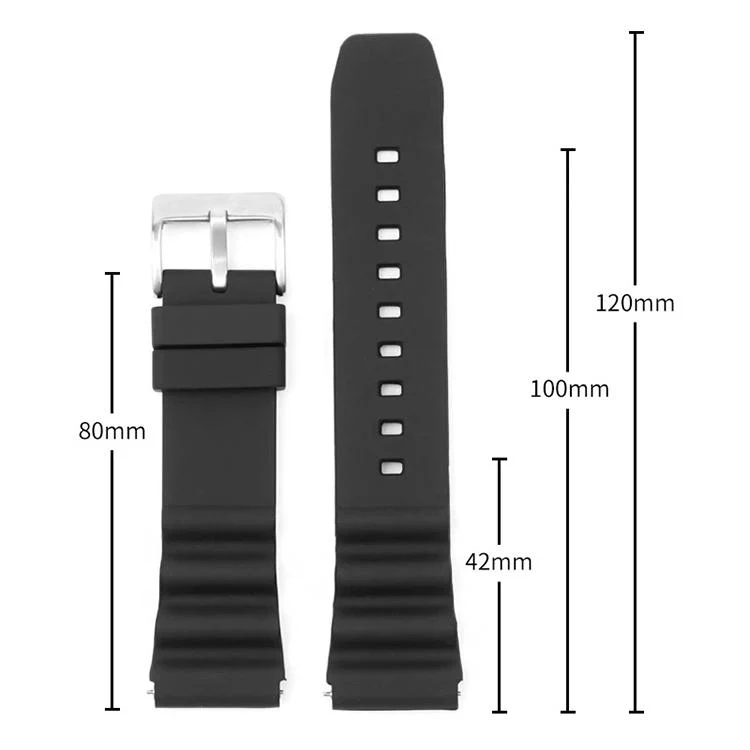 20mm xDfind Silver Buckle Silicone Watch Band(Orange) - Image 3