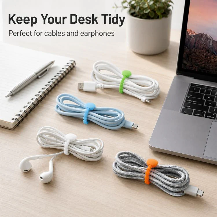 20pcs 15cm DIY Silicone Ties Data Cable Winder Organizer(Random Color Delivery) - Image 6
