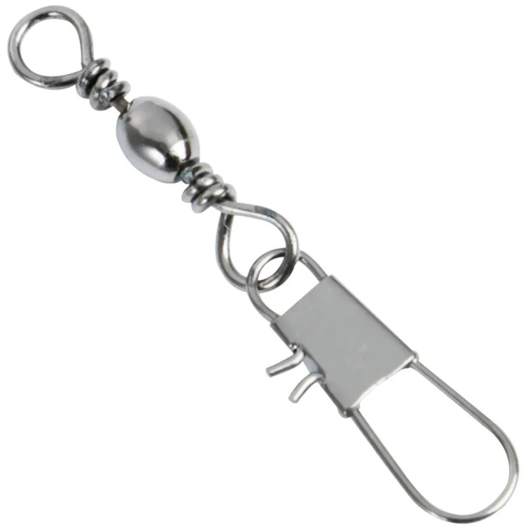 20pcs 8# 3.5cm Fishing Connectors Barrel Swivel with Safety Snap Ring - Image 3