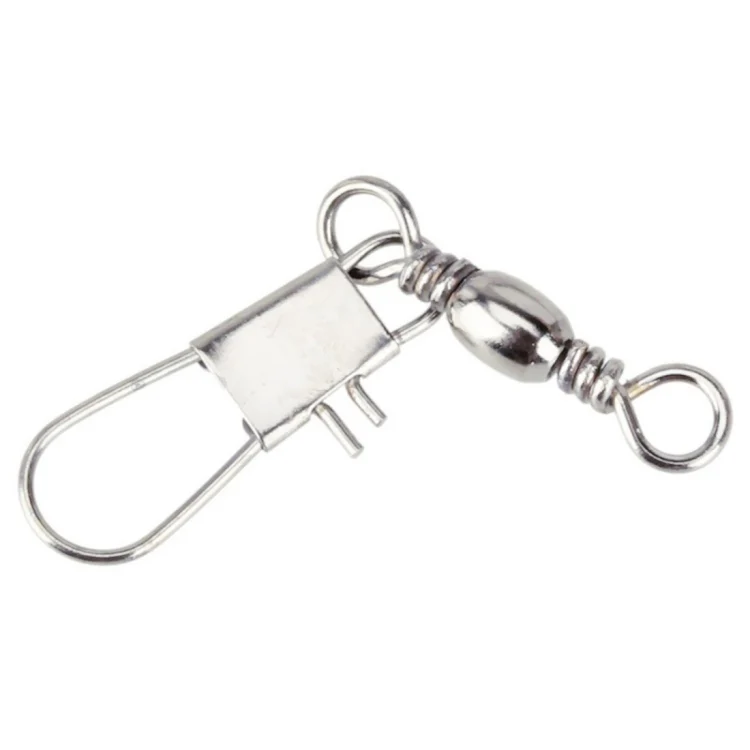 20pcs 8# 3.5cm Fishing Connectors Barrel Swivel with Safety Snap Ring - Image 5