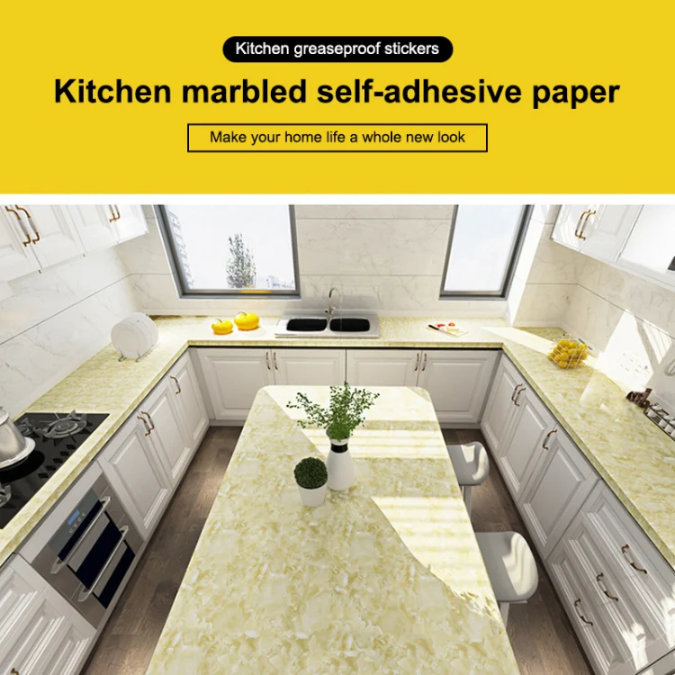 215421210W 5m Marble Pattern Bright Paint Furniture Renovation Self-Adhesive Wall Paper Cabinet Waterproof Film(Crack Gray) - Image 6