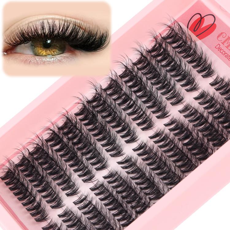 216 Dense Clusters DIY Segmented Eyelash Extensions Naturally Curled Single Cluster False Eyelashes, Specification: DIY-SET-596(40D)