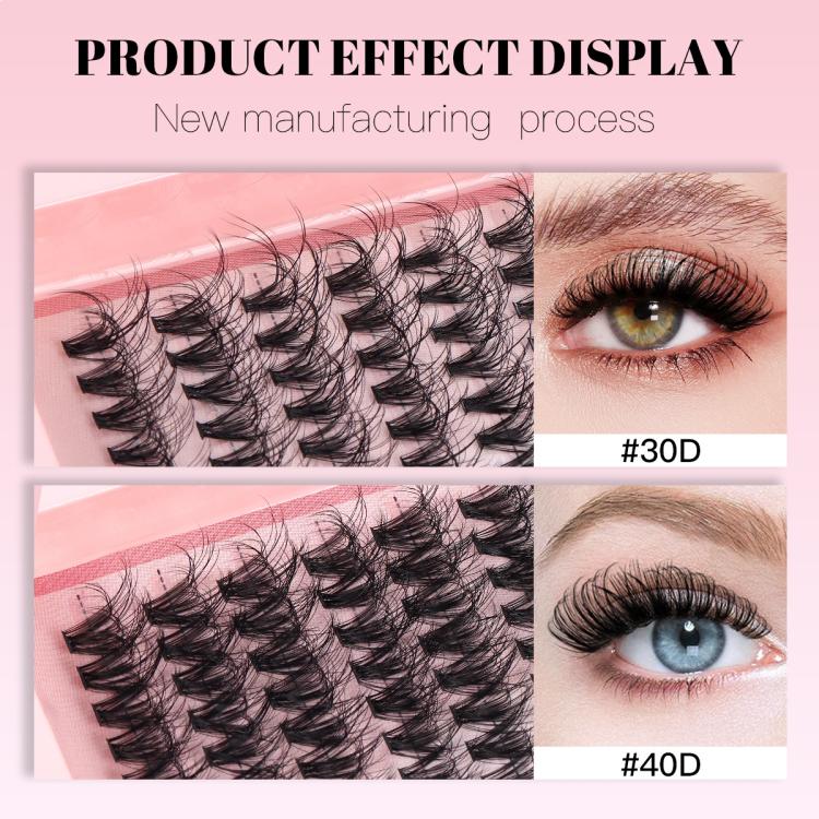 216 Dense Clusters DIY Segmented Eyelash Extensions Naturally Curled Single Cluster False Eyelashes, Specification: DIY-SET-596(40D) - Image 6