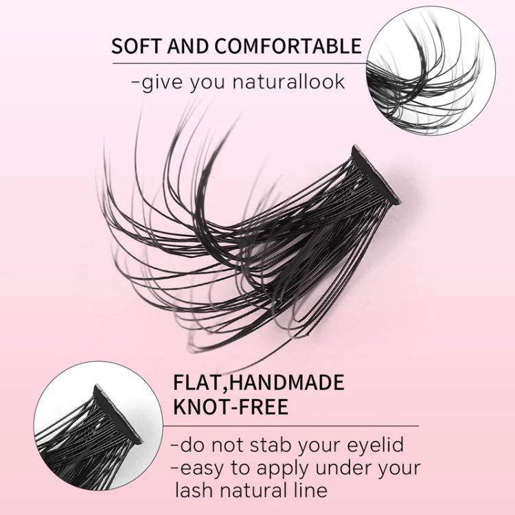 216 Dense Clusters DIY Segmented Eyelash Extensions Naturally Curled Single Cluster False Eyelashes, Specification: DIY-SET-597(50D) - Image 4