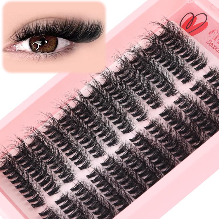 216 Dense Clusters DIY Segmented Eyelash Extensions Naturally Curled Single Cluster False Eyelashes, Specification: DIY-SET-598(60D)